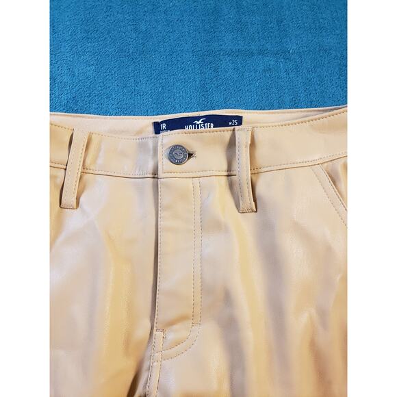 Hollister Jeans Size 1 Womens Brown Faux Leather Pants Ladies Straight NWT - Picture 9 of 15
